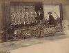 Шёлкопрядение. Крашенная вручную японская альбуминовая фотография эпохи Мэйдзи (1868-1912). 