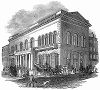 Здание выставочного зала Гранд-базар на улице Сент-Джеймс в центре Лондона (The Illustrated London News №104 от 27/04/1844 г.)