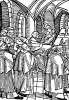 Похоронная процессия Святого Вольфганга. Из "Жития Святого Вольфганга" (Das Leben S. Wolfgangs) неизвестного немецкого мастера. Издал Johann Weyssenburger, Ландсхут, 1515