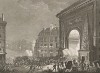 Тревожная ночь с 14 на 15 июля 1789 г. К вечеру 14 июля по городу распространяются слухи, что ко всем заставам Парижа для подавления мятежа стянуты войска. Горожане формируют отряды гражданской милиции и возводят баррикады. Париж, 1804 