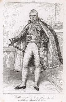 Клод-Виктор Перрен (1764-1841), маршал Франции с 1807 года. Galerie des Marechaux de France par Ch. Gavard, Париж, 1839 год. 