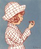 Реклама шоколада фабрики Klaus, основанной в 1884 году французским кондитером швейцарского происхождения Жаком Клаусом. Иллюстрация Р.Брюнеля в технике пошуар. Les feuillets d'art. Париж, 1920