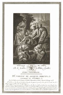 Положение во гроб кисти Тинторетто. Лист из знаменитого издания Galérie du Palais Royal..., Париж, 1808