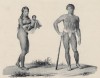 Молодая пара с Каролинских островов (лист 10 второго тома работы профессора Шинца Naturgeschichte und Abbildungen der Menschen und Säugethiere..., вышедшей в Цюрихе в 1840 году)