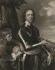 Оливер Кромвель (1599-1658) - руководитель Английской революции XVII века, лорд-протектор Англии, Шотландии и Ирландии. Portraits of Illustrious Personages of Great Britain, Лондон, 1823-34 гг.