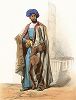 Мулла-шиит из Гянджи (ранее назыв. Елизаветполь) в Азербайджане. "Costumes du Caucase" князя Гагарина, л. 44, Париж, 1840-е гг. 