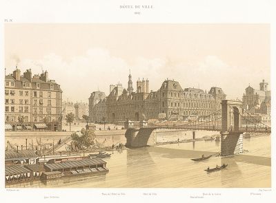 Вид на парижский Отель-де-Виль в 1842 году. Paris à travers les âges..., Париж, 1885. 