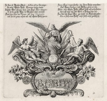 Аллегорическая заставка (из Biblisches Engel- und Kunstwerk -- шедевра германского барокко. Гравировал неподражаемый Иоганн Ульрих Краусс в Аугсбурге в 1694 году)