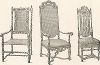 Французские кресла и стул из ореха, XVIII век. Meubles religieux et civils..., Париж, 1864-74 гг. 