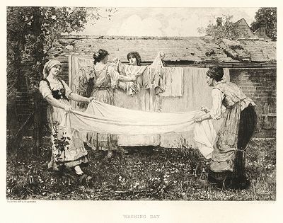 День стирки. Лист из серии "Галерея офортов". Лондон, 1880-е
