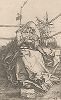 Кормящая Мадонна. Гравюра Альбрехта Дюрера, выполненная в 1503 году (Репринт 1928 года. Лейпциг)