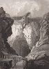 Спуск в шахту. Meyer's Universum, Oder, Abbildung Und Beschreibung Des Sehenswerthesten Und Merkwurdigsten Der Natur Und Kunst Auf Der Ganzen Erde, Хильдбургхаузен, 1840 год.