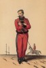 1860-е гг. Испанский гусар полка Calatrava в походной форме (из альбома литографий L'Espagne militaire, изданного в Париже в 1860 году)