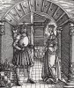 Обручение императора Максимилиана I и Марии Бургундской (1457--1482) (деталь дюреровской Триумфальной арки императора Максимилиана I)