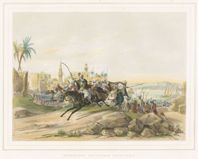 Египетская нерегулярная кавалерия (из "Путешествия на Восток..." герцога Максимилиана Баварского. Штутгарт. 1846 год (лист II))