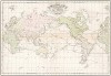 Карта мира, составленная во время кругосветного путешествия на фрегате "Венус" в 1836-39 гг. Carte générale du globe pour servir aux voyage de circumnavigation de la frégate La Vénus sous le commandement de M. Du Petit-Thouars...