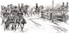 Наполеон покидает Москву в сопровождении свиты и эскорта гвардейской кавалерии. Types et uniformes. L'armée françаise par Éduard Detaille. Париж, 1889