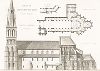 Аббатство Монтье-ан-Дере в Верхней Марне (XI-XII века), лист 1. Archives de la Commission des monuments historiques, т.3, Париж, 1898-1903. 