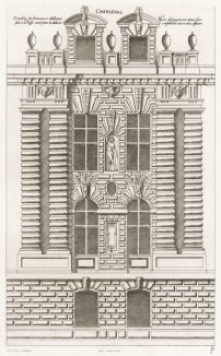 Фасад замка Шарлеваль. Androuet du Cerceau. Les plus excellents bâtiments de France. Париж, 1579. Репринт 1870 г.