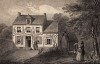 Дом при въезде в Ватерлоо, где герцог Веллингтон провёл ночь перед битвой (литография с рисунка, выполненного под руководством генерала Анри Жомини во время прогулки по Ватерлоо 1 сентября 1842 года. Брюссель. 1846 год)