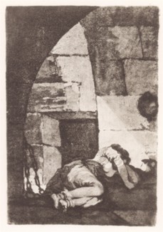 Женщина в темнице. Несерийный офорт одного из величайших художников и гравёров всех времен Франсиско Гойи. Представленный лист напечатан с оригинальной доски около 1900 года.