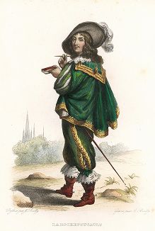 Франсуа VI  де Ларошфуко (1613-1680) - французский писатель. Лист из серии Le Plutarque francais..., Париж, 1844-47 гг. 