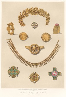 Ювелирные украшения от Сastellani di Roma (Каталог Всемирной выставки в Лондоне. 1862 год. Том 3. Лист 212)