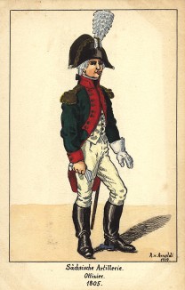 1805 г. Офицер артиллерии королевства Саксония. Коллекция Роберта фон Арнольди. Германия, 1911-29