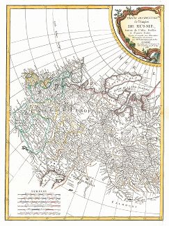 Западная часть Российской империи. Partie Occidentale de l'Empire de Russie. Карта одного из лучших французских картографов XVIII века Ригобера Бонне. 