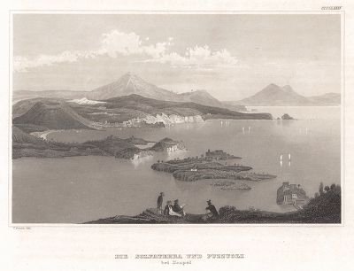 Неаполитанский залив в районе Поццуоли. Meyer's Universum..., Хильдбургхаузен, 1844 год.