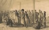 Опрос пленных турецко-англо-французской армии в Севастополе в феврале 1855 года. Русский художественный листок, №23, 1855