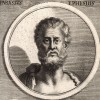 Паррасий Эфесский, живописец, бросивший вызов Зевксису в известной истории о нарисованном винограде.  