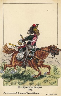 1812 г. Кавалерист 16-го драгунского полка французской армии. Коллекция Роберта фон Арнольди. Германия, 1911-28