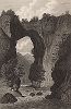 Каньон реки в штате Вирджиния. Meyer's Universum, Oder, Abbildung Und Beschreibung Des Sehenswerthesten Und Merkwurdigsten Der Natur Und Kunst Auf Der Ganzen Erde. Хильдбургхаузен, 1833 год. 