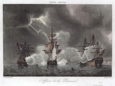 Бой французского 46-пушечного фрегата "Ла Пренёз" (La Preneuse) с английскими кораблями
