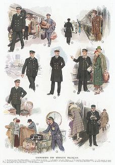 Униформа служащих компании французских железных дорог. Les chemins de fer, Париж, 1935