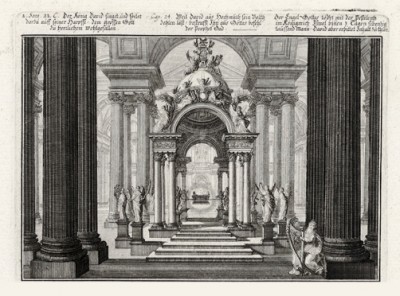 Давид воспевает Господа (из Biblisches Engel- und Kunstwerk -- шедевра германского барокко. Гравировал неподражаемый Иоганн Ульрих Краусс в Аугсбурге в 1700 году)