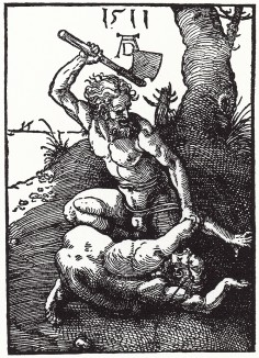 Каин убивает своего брата Авеля (гравюра Альбрехта Дюрера)