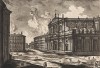 Вид на церковь Сан-Иньяцио. Лист из серии "Les plus beaux édifices de Rome moderne..." Жана Барбо. 