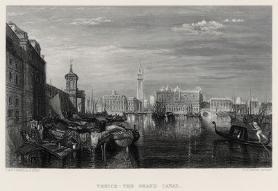 Большой канал в Венеции (лист из альбома "Галерея Тёрнера", изданного в Нью-Йорке в 1875 году)