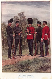 Пехотинцы Лондонского полка (батальоны City of London (англ.)) (иллюстрация к His Magesty's Territorial Army... Лондон. 1911 год)
