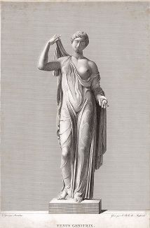 Венера Прародительница, или Афродита Каллимаха. Лист из "Le Musee Francais, recueil complete des Tableaux, statues...", Париж, 1803-1809.