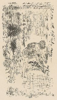 Прихорашивающаяся девушка. Литография Пьера Боннара из серии "Maîtres et Petit Maîtres d'Aujourd'hui", 1925 год. 