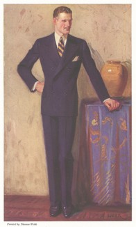 Реклама мужских костюмов на заказ от нью-йоркской компании Hickey-Freeman Company. C живописного оригинала Томаса Вебба. 