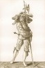 Швейцарский солдат XVI века, опирающийся на алебарду (акватинта, выполненная по рисунку Ганса Гольбейна младшего, хранящемуся в публичной библиотеке города Базеля. Базель. 1790 год)