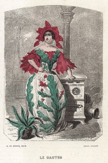 Весьма самоуверенная барышня Кактус. Les Fleurs Animées par J.-J Grandville. Париж, 1847