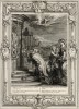 Эней, позабыв о жертвоприношеннии Афродите, наказан богиней (лист известной работы "Храм муз", изданной в Амстердаме в 1733 году)