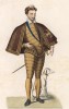 Король Франции Генрих III (1551--1589) (лист 80 работы Жоржа Дюплесси "Исторический костюм XVI -- XVIII веков", роскошно изданной в Париже в 1867 году)