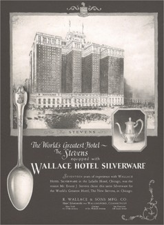 Реклама изысканного столового серебра R.Wallace & Sons Mfg. Co. 