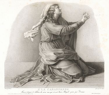 Фрагмент картины Жан-Жермена Друэ "Хананеянка у ног Христа". 